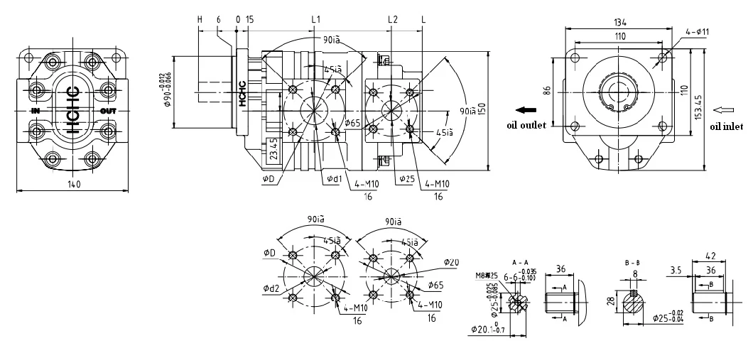 High Pressure China Hydraulic Double Gear Pump Cbgnl for Sale